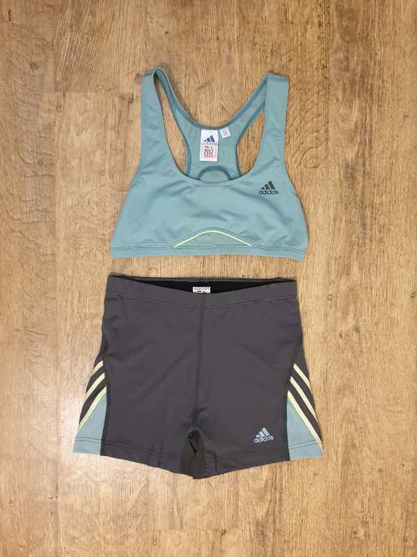 adidas sports bra and shorts set